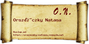 Orszáczky Natasa névjegykártya